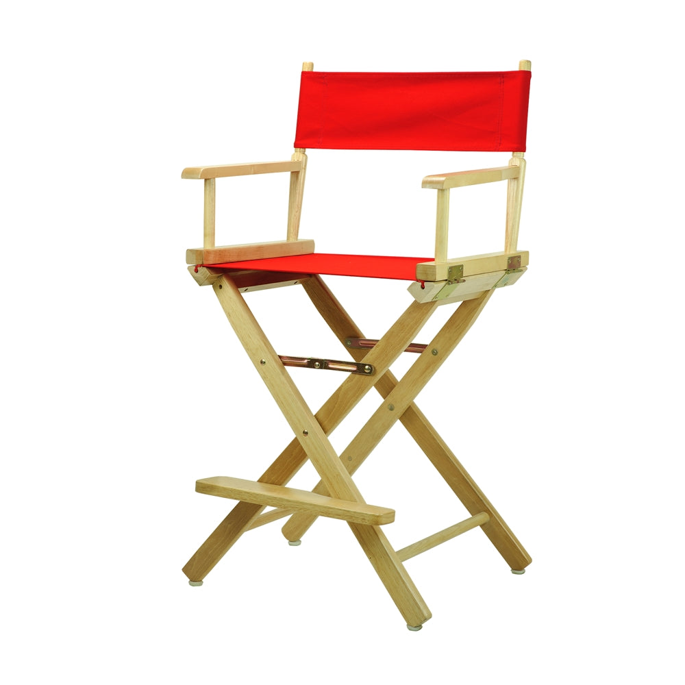 24" Director's Chair Natural Frame-Red Canvas