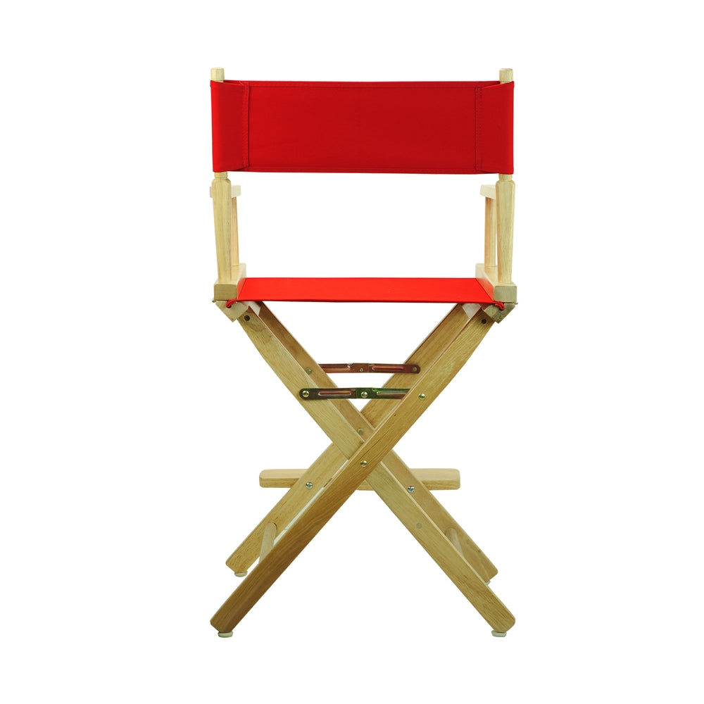 24" Director's Chair Natural Frame-Red Canvas