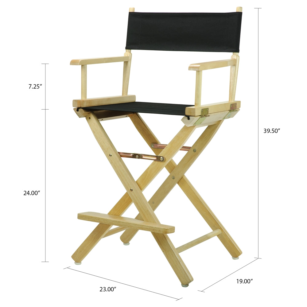 24" Director's Chair Natural Frame-Black Canvas