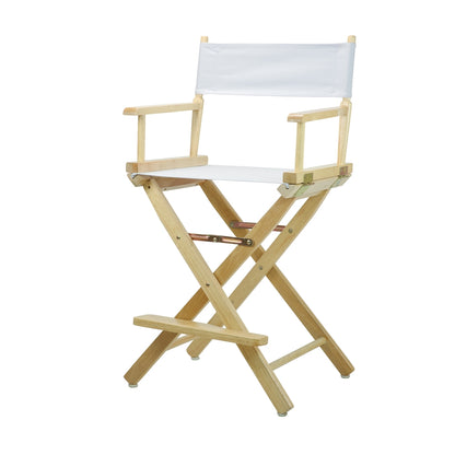 24" Director's Chair Natural Frame-White Canvas