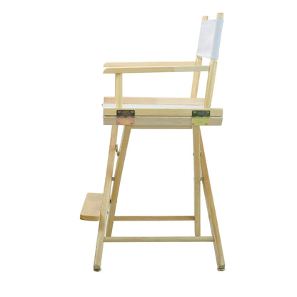 24" Director's Chair Natural Frame-White Canvas