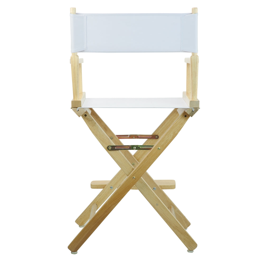 24" Director's Chair Natural Frame-White Canvas