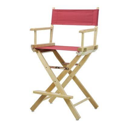 24" Director's Chair Natural Frame-Burgundy Canvas