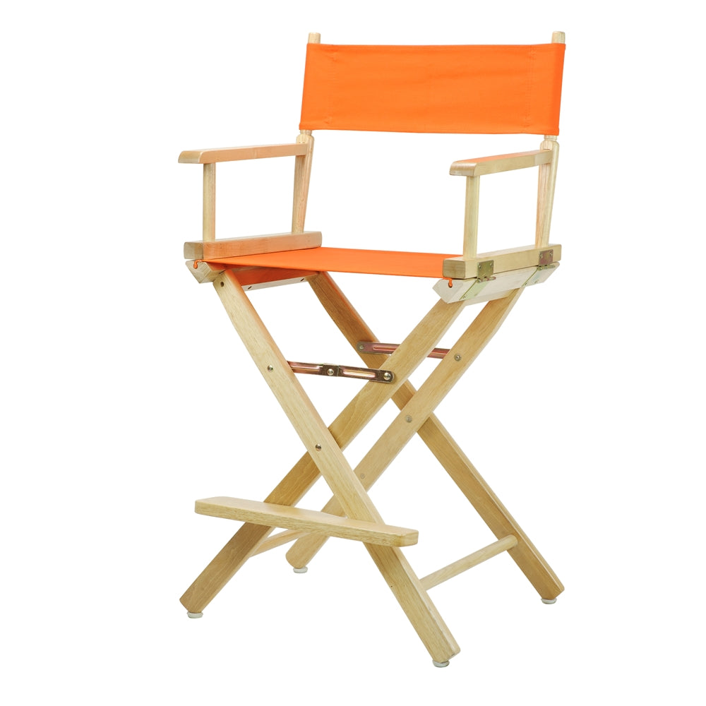 24" Director's Chair Natural Frame-Tangerine Canvas