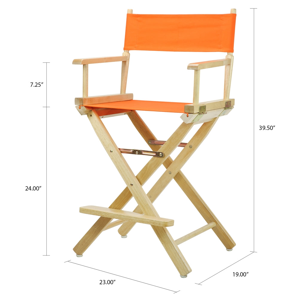24" Director's Chair Natural Frame-Tangerine Canvas
