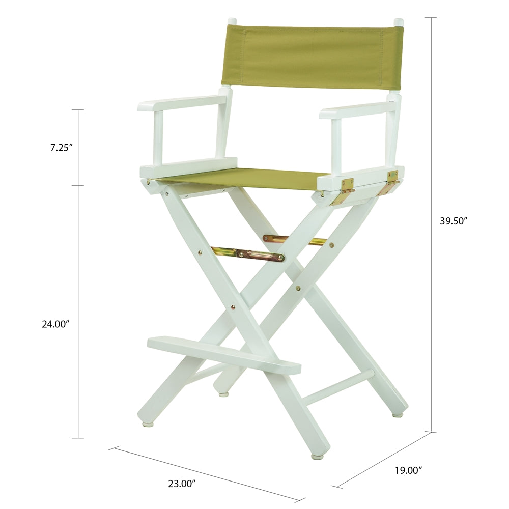 24" Director's Chair White Frame-Olive Canvas