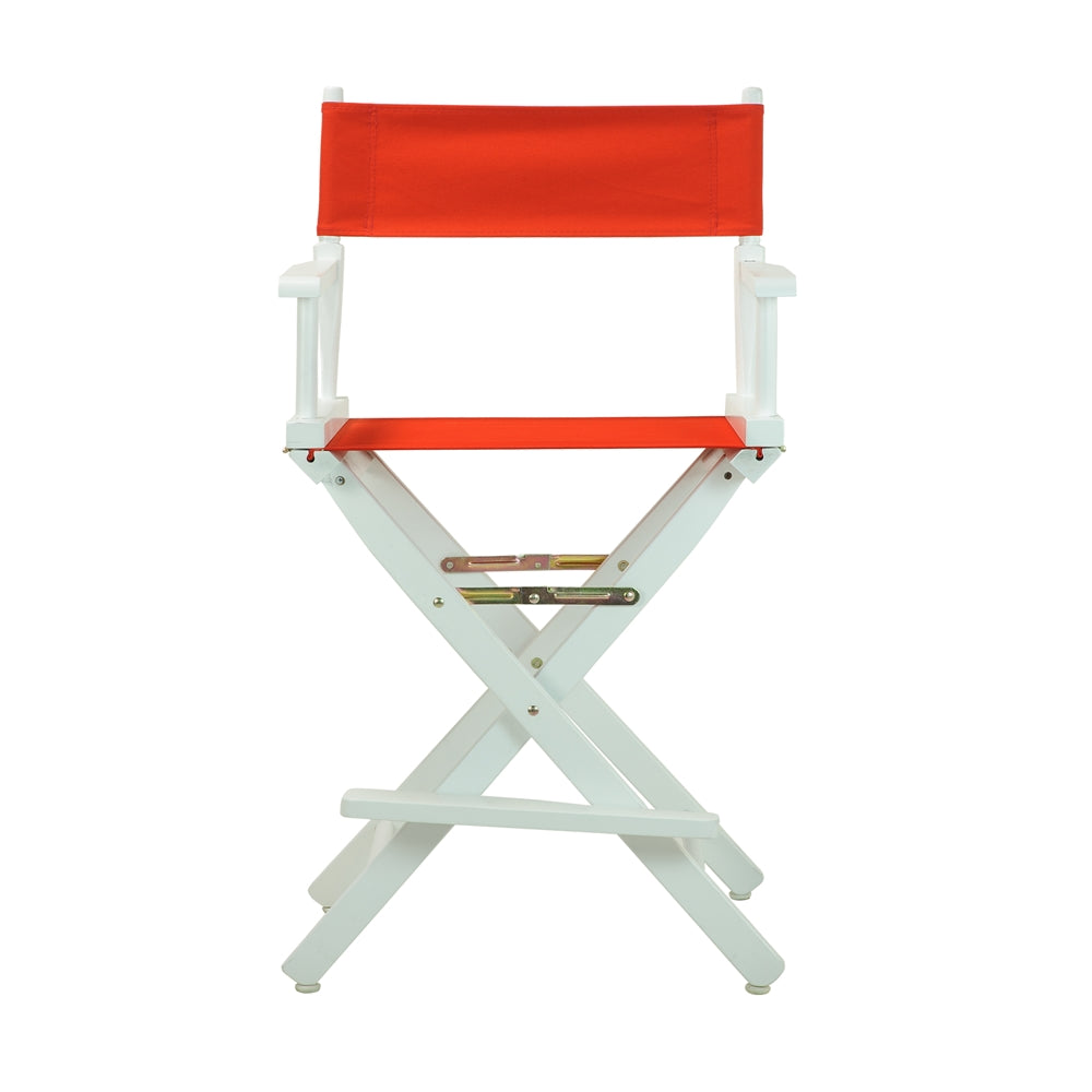 24" Director's Chair White Frame-Red Canvas