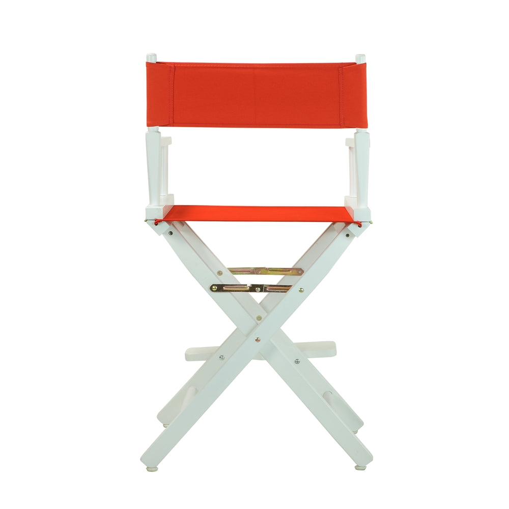 24" Director's Chair White Frame-Red Canvas