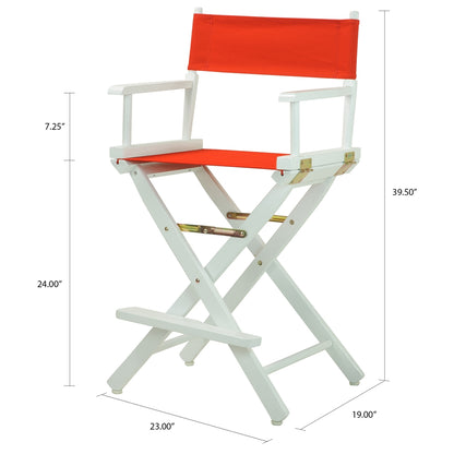 24" Director's Chair White Frame-Red Canvas