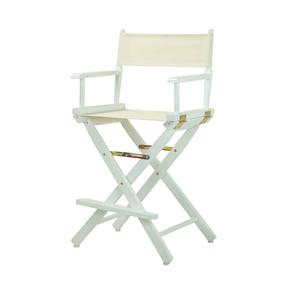 24" Director's Chair White Frame-Natural/Wheat Canvas