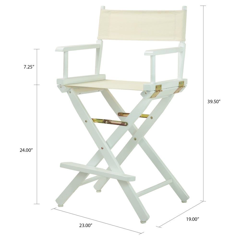 24" Director's Chair White Frame-Natural/Wheat Canvas