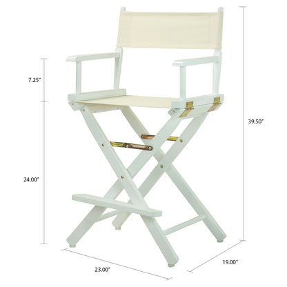 24" Director's Chair White Frame-Natural/Wheat Canvas