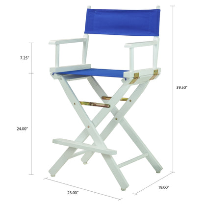 24" Director's Chair White Frame-Royal Blue Canvas