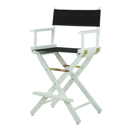 24" Director's Chair White Frame-Black Canvas