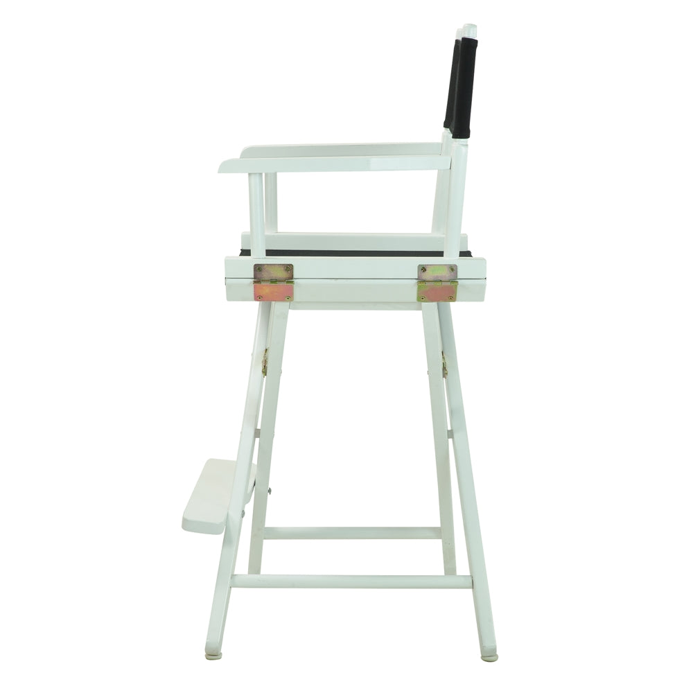24" Director's Chair White Frame-Black Canvas