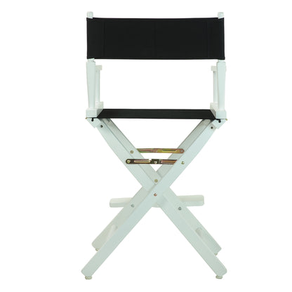 24" Director's Chair White Frame-Black Canvas