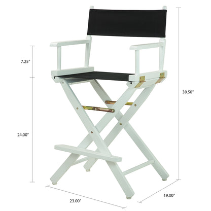24" Director's Chair White Frame-Black Canvas