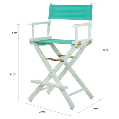 24" Director's Chair White Frame-Teal Canvas