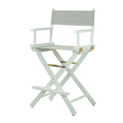 24" Director's Chair White Frame-Gray Canvas