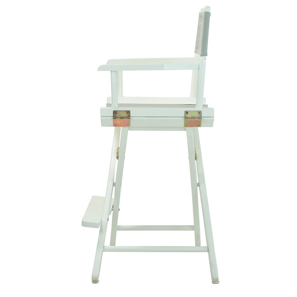 24" Director's Chair White Frame-Gray Canvas