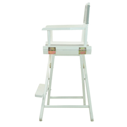24" Director's Chair White Frame-Gray Canvas