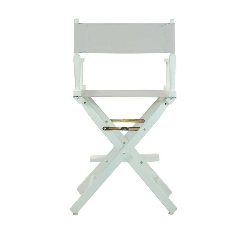 24" Director's Chair White Frame-Gray Canvas
