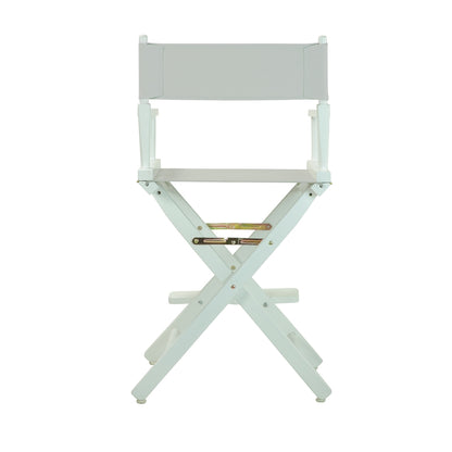 24" Director's Chair White Frame-Gray Canvas