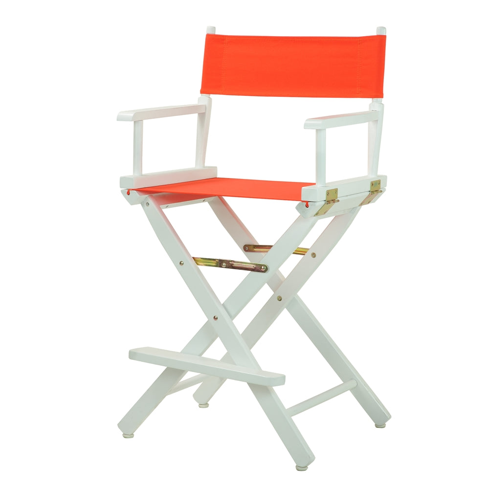 24" Director's Chair White Frame-Orange Canvas