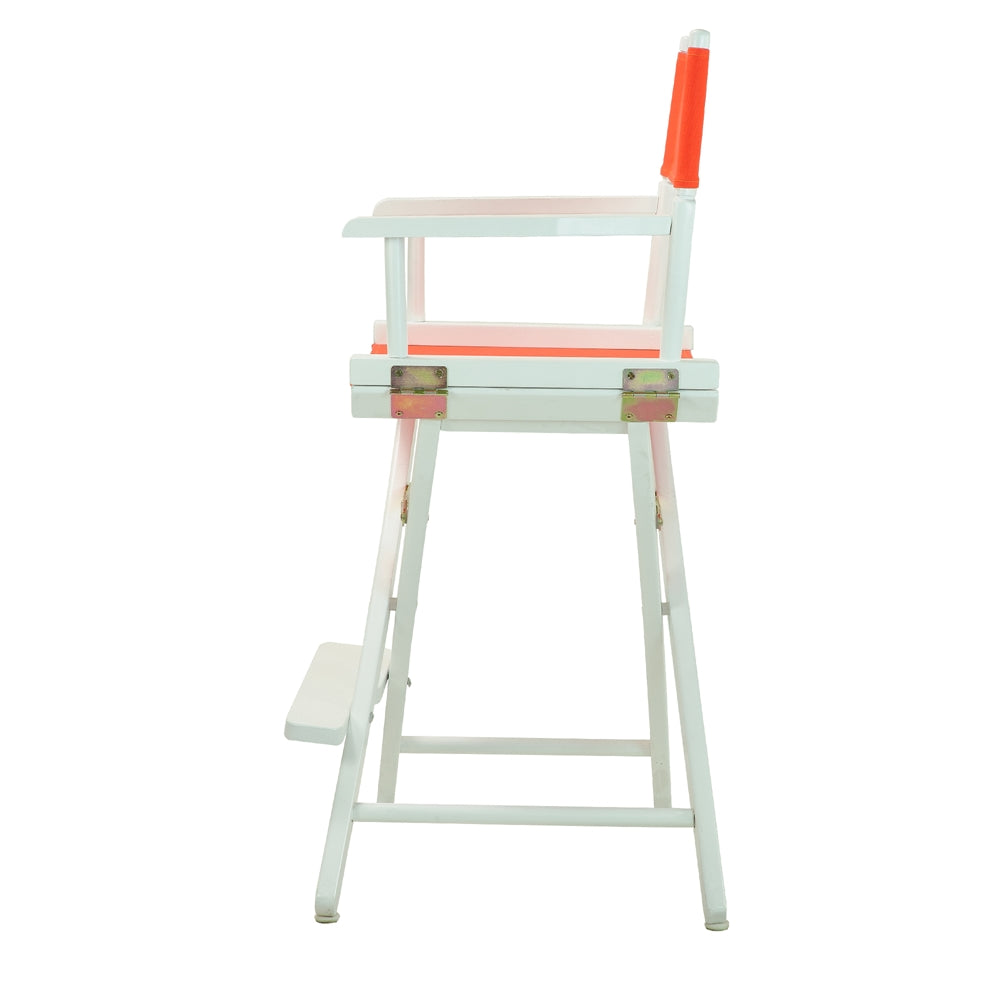 24" Director's Chair White Frame-Orange Canvas