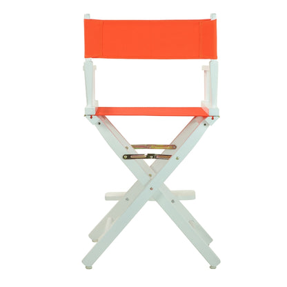 24" Director's Chair White Frame-Orange Canvas