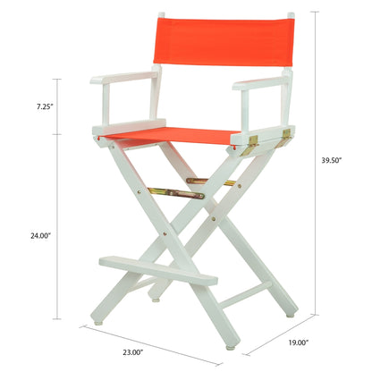 24" Director's Chair White Frame-Orange Canvas