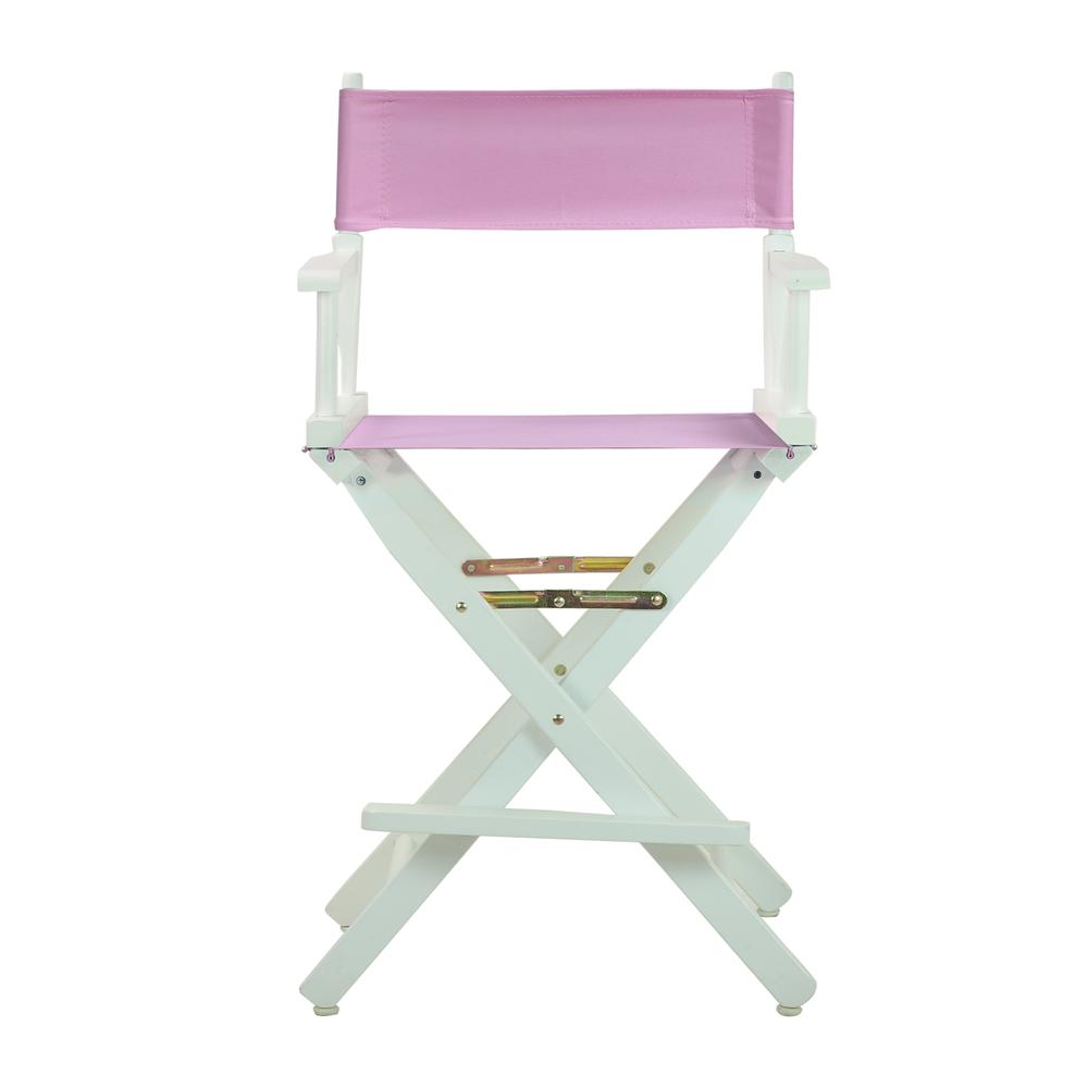 24" Director's Chair White Frame-Pink Canvas