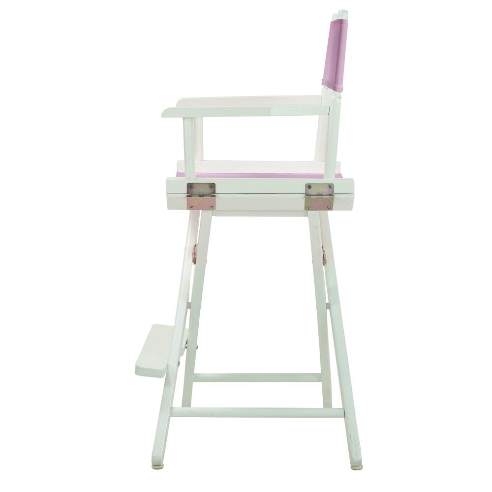 24" Director's Chair White Frame-Pink Canvas