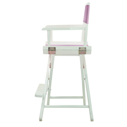 24" Director's Chair White Frame-Pink Canvas