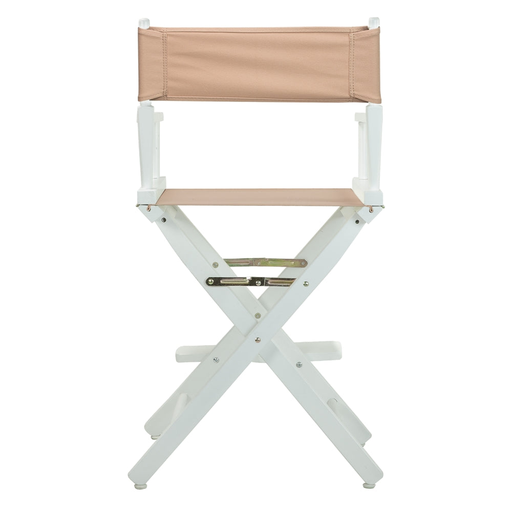 24" Director's Chair White Frame-Tan Canvas