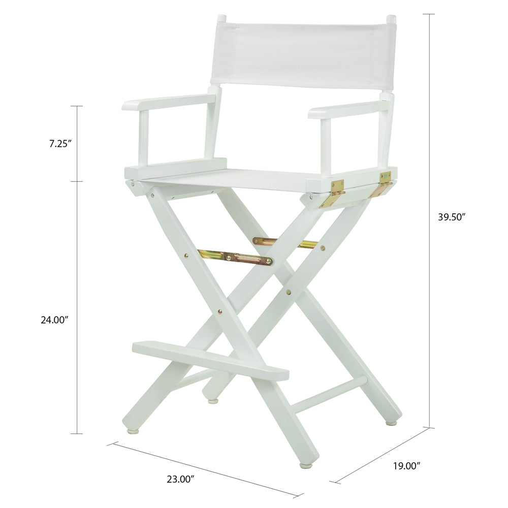 24" Director's Chair White Frame-White Canvas