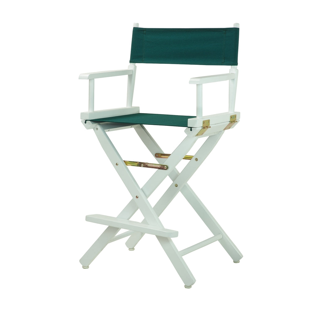 24" Director's Chair White Frame-Hunter Green Canvas