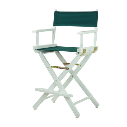 24" Director's Chair White Frame-Hunter Green Canvas