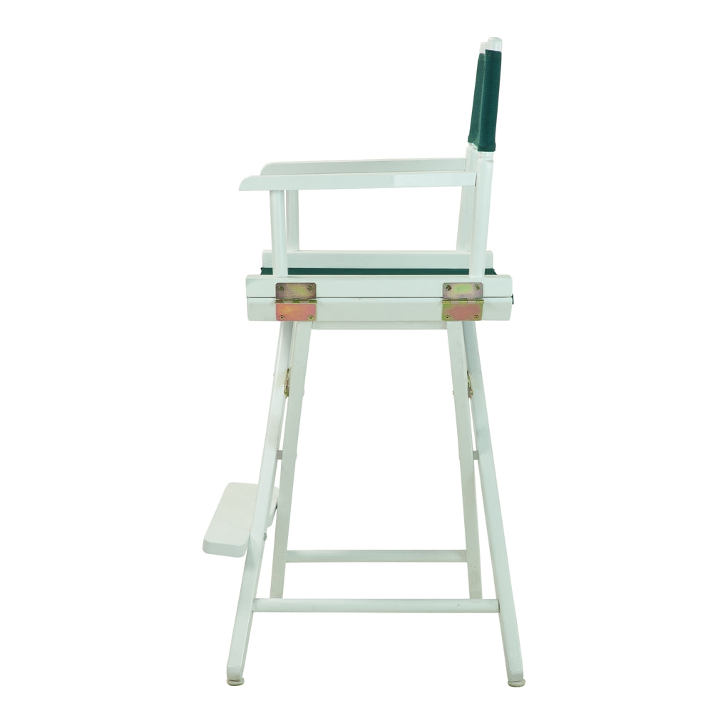 24" Director's Chair White Frame-Hunter Green Canvas