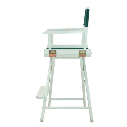 24" Director's Chair White Frame-Hunter Green Canvas