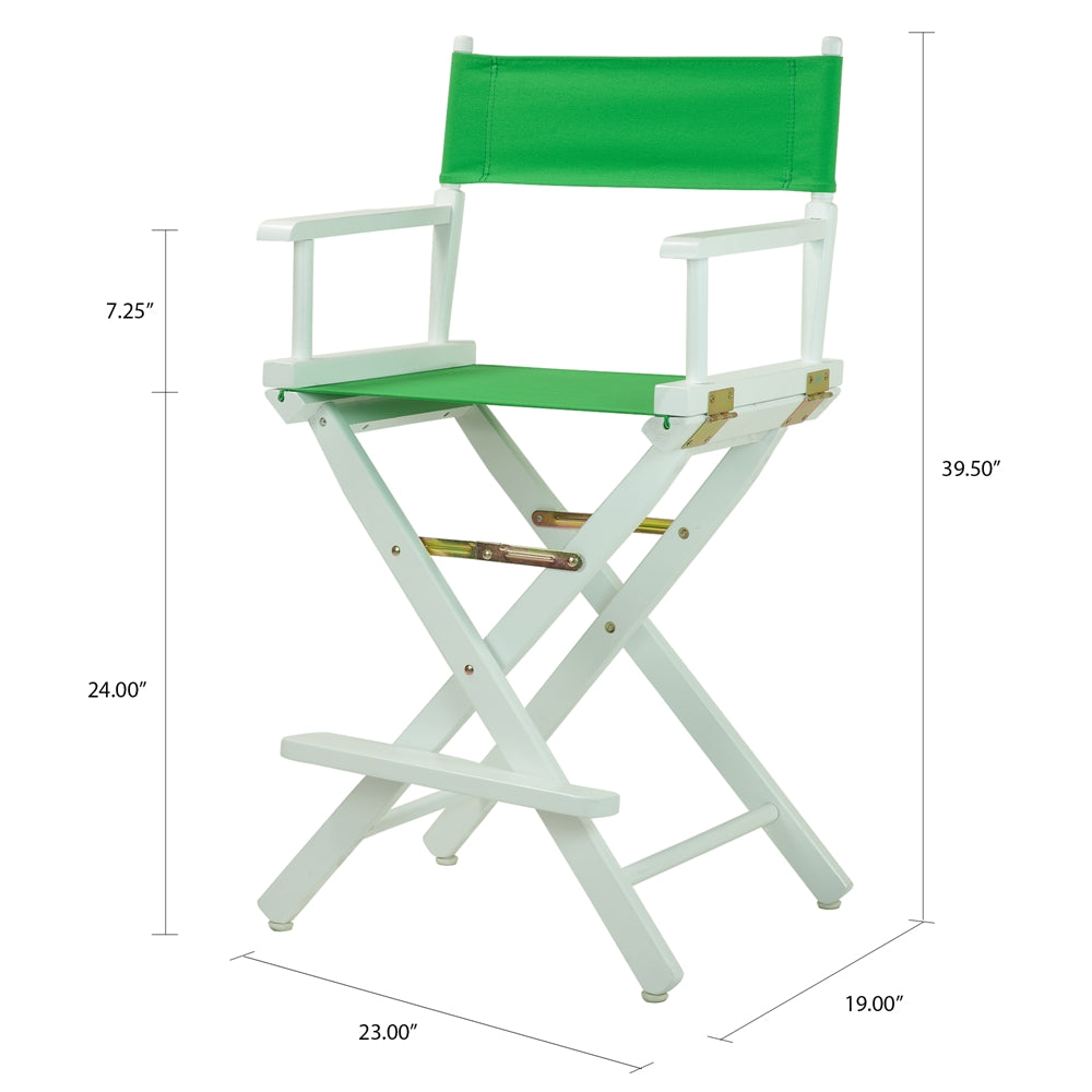 24" Director's Chair White Frame-Green Canvas