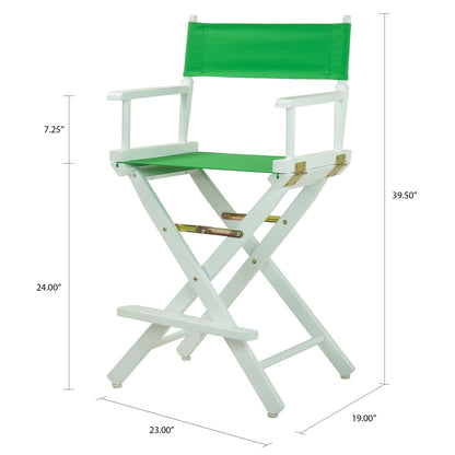 24" Director's Chair White Frame-Green Canvas