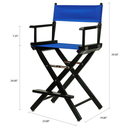 24" Director's Chair Black Frame-Royal Blue Canvas