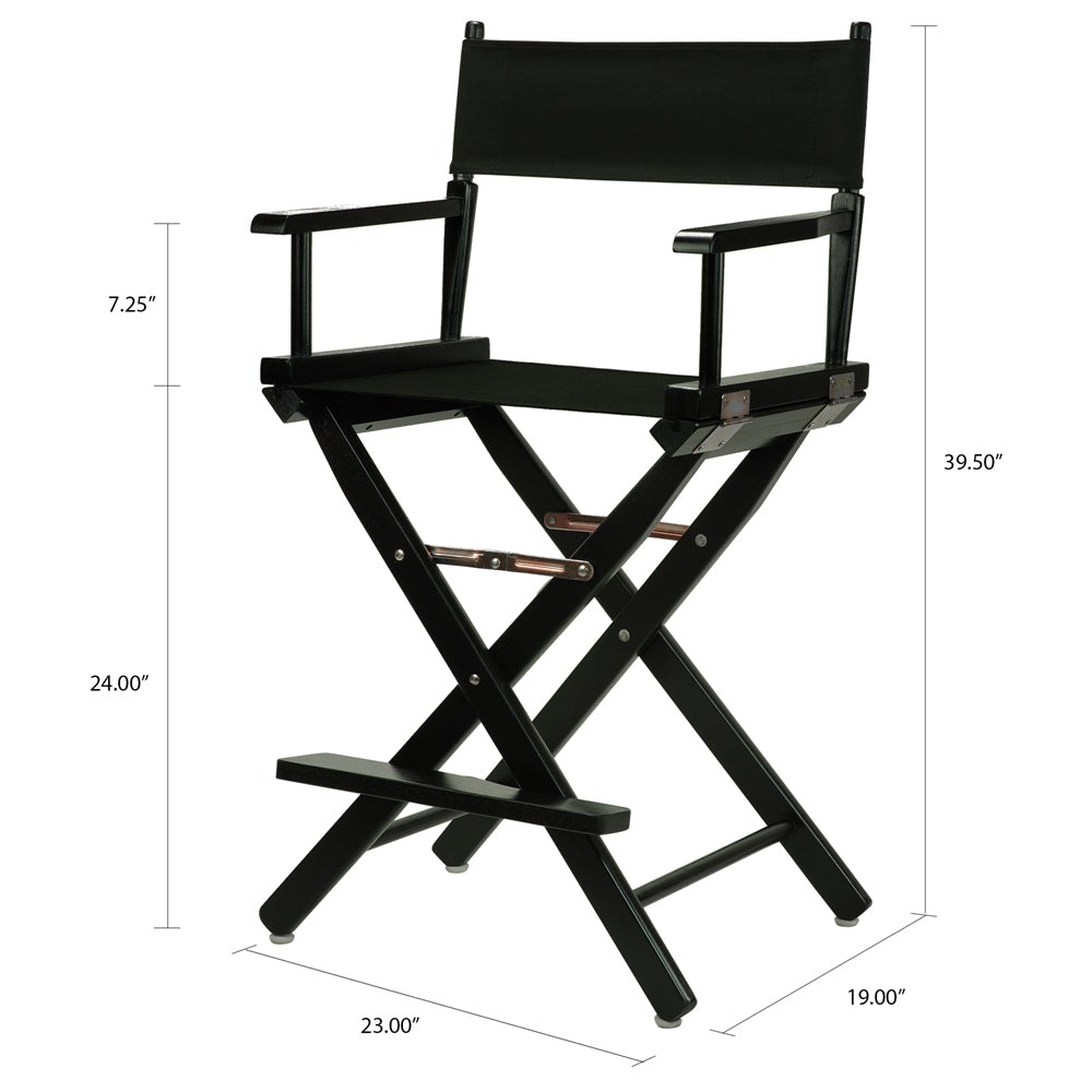 24" Director's Chair Black Frame-Black Canvas