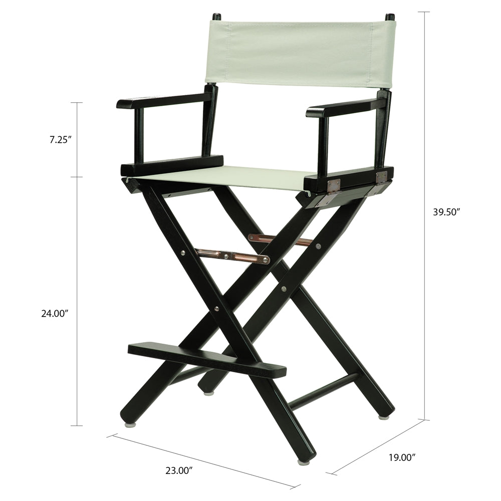 24" Director's Chair Black Frame-Gray Canvas
