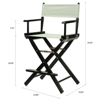24" Director's Chair Black Frame-Gray Canvas