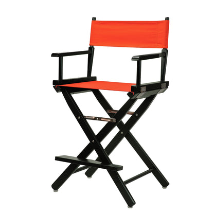 24" Director's Chair Black Frame-Orange Canvas