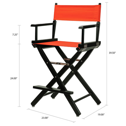 24" Director's Chair Black Frame-Orange Canvas