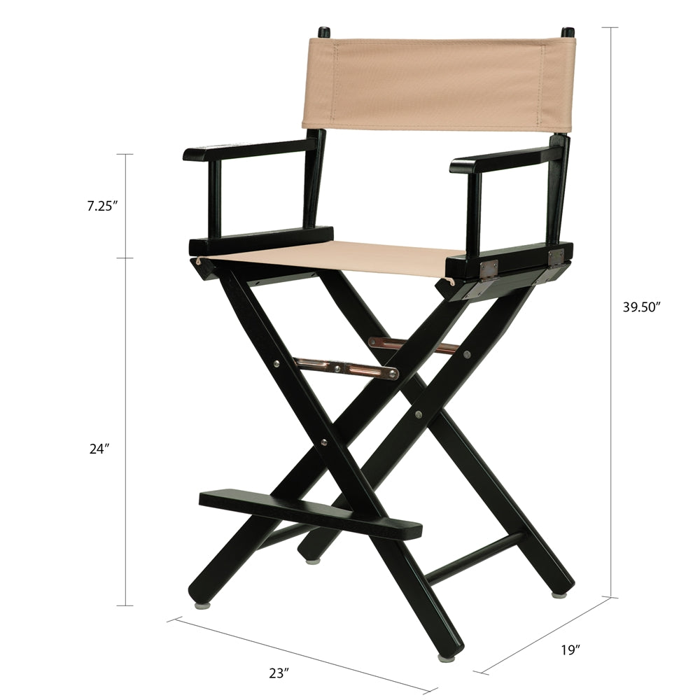 24" Director's Chair Black Frame-Tan Canvas