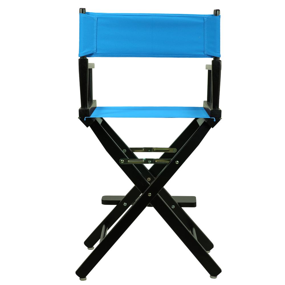 24" Director's Chair Black Frame-Turquoise Canvas